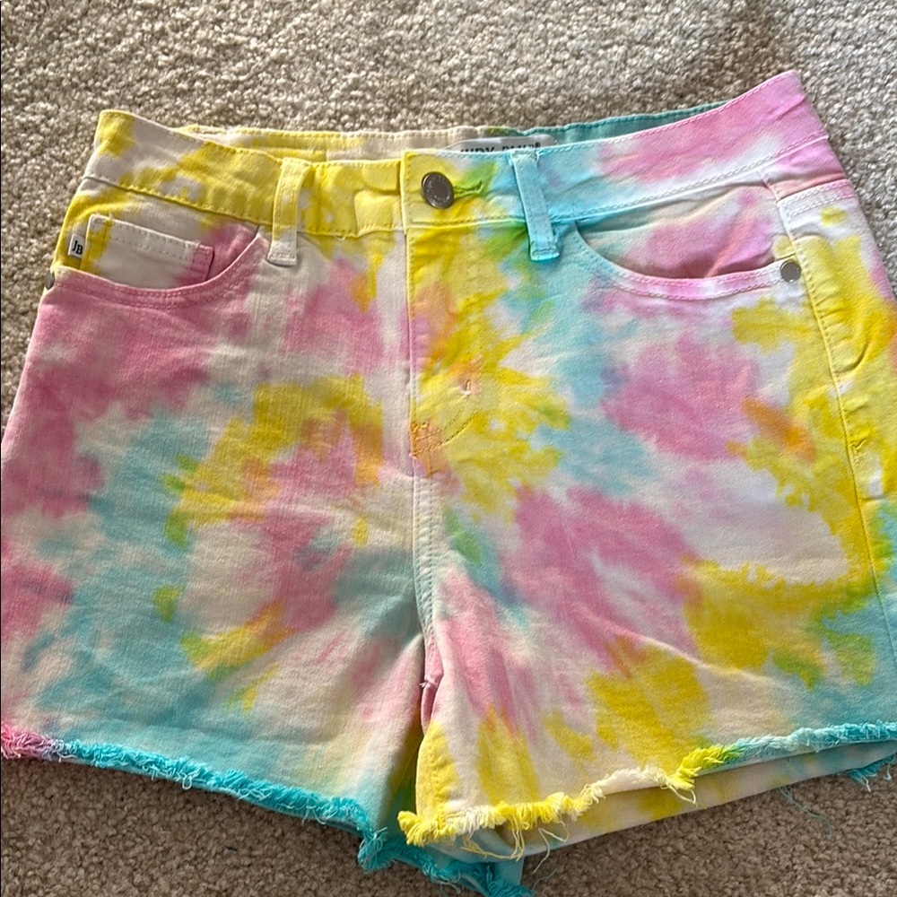 Judy Blue Tie-Dye Jean Shorts - Pink, Blue, Yellow